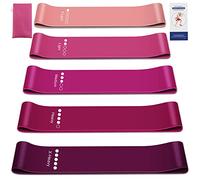 Resistance Bands with Storage Bag & Instruction, Strong Loop Fitness Band for Home Gym Exercise Workouts Yoga, Tone & Strength Men & Women, Colour Coded Resistance Levels, Gentle, Sweat Proof (PINK)