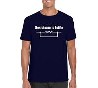 Resistance is Futile T-Shirt, Engineer Science Physics Unisex Adults Gift Top Navy