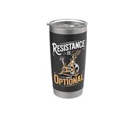 Resistance is Not Optional Spin Class Cycling Stainless Steel Insulated Tumbler