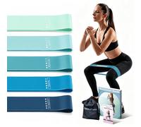 Resistance Loop Exercise Bands Exercise Bands for Home Fitness, Stretching, Strength Training, Physical Therapy,Elastic Workout Bands for Women Men Kids, Set of 5 (Blue)