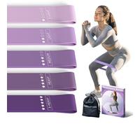 Resistance Loop Exercise Bands, Resistance Bands Exercise Bands for Home Fitness, Stretching, Strength Training, Physical Therapy,Elastic Workout Bands for Women Men Kids, Set of 5 (Purples)