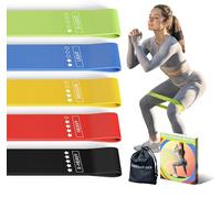 Resistance Loop Exercise Bands, Resistance Bands Exercise Bands for Home Fitness, Stretching, Strength Training, Physical Therapy,Elastic Workout Bands for Women Men Kids, Set of 5 (Multicolor)