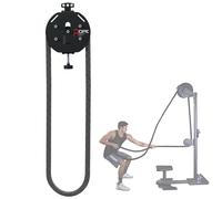 Resistance Trainer Machine, Pulley Rope Puller Fitness Rope Trainer, 4-M Closed-Loop Nylon Rope, Pulley Rope Climbing Machine Adjustable Resistance Machine for Home Gym Aerobic Training Black