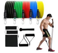 Resistance Tubes, 11 Pcs Resistance Bands Set Men Women with Foam Handles, Ankle Straps, Door Anchor Exercise Band, Up to 150LB, Gym Bands, Exercise Equipment for Fitness, Strength, Yoga, Home, Physio