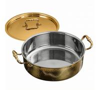Resistant Hot Pot with Handles, Gold, 28CM | Cookware, for Home Entertaining