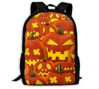 Resistant School Backpack Halloween Pattern Emotion Book Bag Large Capacity Rucksack for Hiking, Camping, Work, 42X32X14Cm