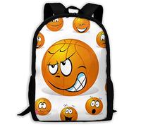 Resistant School Bag Basketball Emotion Students Knapsack Lightweight School Backpack for Work, Hiking, Camping, 42X32X14Cm