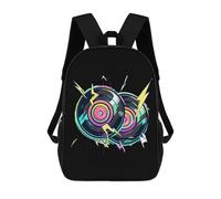 Resistant Schools Backpack Retro Cd Music 1990 Nineties Party School Bag Trendy School Rucksack for Hiking, Camping, Work, 42X32X14Cm