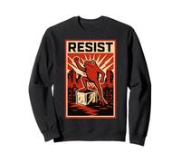 Resisting Frog Lover With Foot On Ice Cube Propaganda Poster Sweatshirt