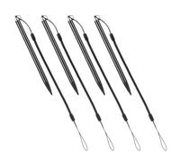 Resistive Lanyard Black 4pcs Pen Spring Stylus Screen | Aluminum Copper Abs Build, Smooth Writing Feel, Navigation and Pos Machines