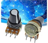 Resistor 5 Sets WH148 1K 10K 20K 50K 100K 500K Ohm 15mm 3 Pin Linear Taper Rotary Potentiometer Resistor with AG2 White Cap Resistor elements (Size : 10K Ohm)