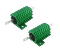 Resistor Accessories 2 Pcs Chassis Mounted Green Aluminum Clad Wirewound Resistors 25W 27 Ohm 5% (2 piezas de chasis montadas en aluminio verde revestidas con bobinas 25 W 27 ohmios 5%