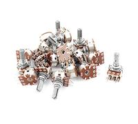 Resistor Accessories 20pcs 20K Variable Resistors Ohm Knurled Shaft Double Linear Rotary Potentiometers Taper Potentiometers