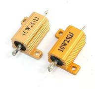 Resistor Accessories 2Pcs 10W 25 Ohm Chassis Mounted Gold Tone Aluminum Housed Clad Resistor (2Pcs 10W 25 Ohm Chassis Mounted Gold Tone Aluminum Housed Clad Resistor