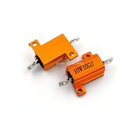 Resistor Accessories 2PCS RX24 10W 10R 10RJ Wire Wound Resistor Metal Shell Aluminium Golden Resistor 10Watt 10 ohm Heatsink Resistance