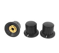 Resistor Accessories 3 Pcs Variable Resistors Black Ribbed Grip 4mm Split Shaft Potentiometer Potentiometers Control Knobs