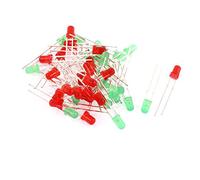 Resistor Accessories 40pcs 3mm Diodes Round Head Light Emitting Diode Bulbs Red Schottky Diodes Green Color