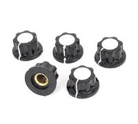 Resistor Accessories 5 Pcs Variable Resistors 6mm Shaft Hole 16mm Cap Dia Amplifier Potentiometer Potentiometers Knobs Black