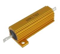 Resistor Accessories 50W Watt 2.7 Ohm 5% Aluminum Case Wirewound Resistor Gold Tone (50W vatio 2.7 ohmios 5% caja de aluminio Tono dorado con resistor bobinado