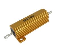 Resistor Accessories 50W Watt 50K Ohm 5% Aluminum Case Wirewound Resistor Gold Tone (50W vatio 50K ohmio 5% Caja de aluminio Tono dorado con resistor bobinado