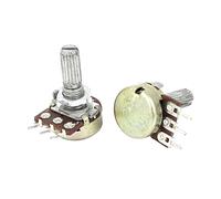 Resistor Accessories B100K 100K Variable Resistors Ohm 6mm Thread 3 Pin Linear Rotary Taper Potentiometers Potentiometer 2PCS