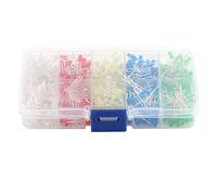 Resistor Accessories led 3mm bleu + The 500 Pcs Emitting Diode 500pcs LED Light White Yellow Red Blue Green Assortment Diodes DIY Kit