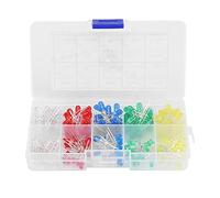 Resistor Accessories led Rouge 5mm + The 200Pcs 3mm & Mini 5 Colors Red Yellow White Green Blue Assortment Emitting LED Diodes Light Kit Set Assorted Round 2-pin Diffused with Labeled Storage Box