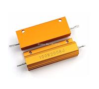 Resistor Accessories RX24 100W 200R 200RJ Metal Shell Aluminium Gold Resistor High Power Resistance Golden Heat Sink Resistor 100 Watt 200 ohm