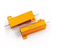 Resistor Accessories RX24 50W 3R 3RJ Metal Aluminum Case High Power Resistor Golden Metal Shell Case Heatsink Resistance Resistor 3 ohm 50w