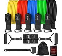 Resitance Bands Sets for Men & Women, Heavy Duty 68KG Home Workout Gym Kit With Straps Handles, Stackable Weights 5 Levels