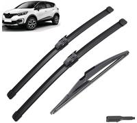 RESKIU Car Front Windshield Wiper Blade Set Replacement for Renault Captur Kaptur 2020 2019 2018 2017 2016, All Season Windscreen Wipers Quiet Easy Installation