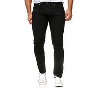 Reslad RS-2063 Men's Slim Fit Basic Style Stretch Denim Jeans - Black - W36