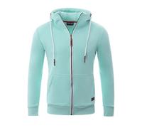 Reslad Sweat Jacket Men's Hoodie Zip Pullover with Hood Comfortable Cotton RS-1006, mint green, XXL