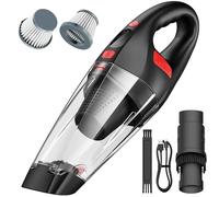 Resmafn Handheld Car Vacuum Cleaner Cordless - Hand Vacuum with 2 Reusable Filter and Motorized Brush Strong Suction Powerful Portable Wireless Lightweight Long Runtime Hand-held Vaccum USB for Home