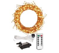 RESNICE 20ft Firecracker Light String 200 LED Warm White Plug-in Indoor Copper Wire LED String Fairy Lights with Remote Control for Christmas Tree, Plants, Bedroom, Garden, Patio, Backyard