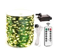 RESNICE 20M Green Wire Fairy Lights 200 LED Plug in LED String Lights with Remote 8 Modes for Living Room, Christmas Tree, Patio, Garden, Wedding, Backyard (Warm White)