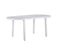 6 Seater Brava Oval Plastic Garden Dining Table 90cm x 180cm White Resol White One Size