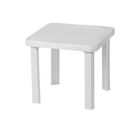 Resol Andorra White Garden Side Tables - 47x47cm - Pack of 2 - Small Plastic Outdoor Bistro & Coffee UV Resistant Childrens & Toddler Picnic Furniture Table for Garden, Patio