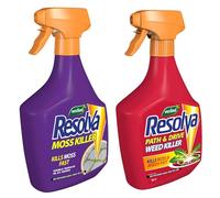 Resolva Moss Killer Spray and Path & Drive Weedkiller 1L