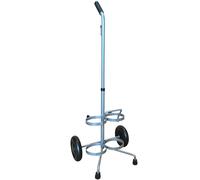ResOne Lightweight Dual D/E Oxygen Cylinder Cart, Adjustable Handle, Durable Powder-Coated Finish, Portable Oxygen Tank Cart with Wheels, Holds 2 D Size or E Size Cylinders, Medical Oxygen Transport