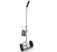 ResOne Lightweight Single D/E Oxygen Cylinder Cart, Adjustable Handle, Durable Powder-Coated Finish, Portable Oxygen Tank Cart with Wheels, Holds 1 D Size or E Size Cylinder, Medical Oxygen Transport