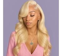 Resore 613 Lace Front Wigs Human Hair 200 Density 13x6 HD Transparent Lace Full & Thick Body Wave 22 Inch Blonde Wig Glueless Colored Pre Plucked with Baby Hair