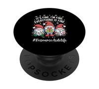Resource Aide Gnome Everything Is Fine Funny Christmas PopSockets Adhesive PopGrip