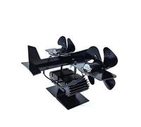 Resource Conservation Firepit Fan with Heat Powered Technology Quiet Double Head Modern Aluminum Plan Modern Aluminum Heat Powered Fan for Fireplaces Double Headwind Distribution Calm Force Efficient