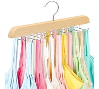 Resovo Tank Top Hanger, 24 Camisole Organizer, Space Saving Tank Top Organizer w/Elegant Natural Wood, 360 Stainless Swivel Steel Hooks,Non Slip, Adjustable Hanging Organizer Accessories