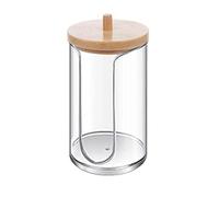 RESOYE Clear Acrylic Bathroom Cup Dispenser Holder, Cotton Pads Round Storage Container for Bathroom Guest Room Vanity Countertops(With Cover)