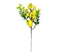 RESOYE Yellow Speckle Easter Egg Branches, 10 Pack 8.7 Inch Artificial Easter Egg Flower Bouquet with Eucalyptus Leaves for DIY Craft Home Decor