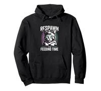 Respawn Me After Feeding Time Cat Retro Pullover Hoodie