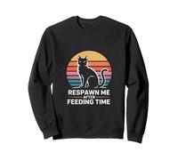 Respawn Me After Feeding Time Cat Retro Sweatshirt