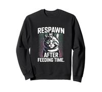 Respawn Me After Feeding Time Cat Retro Sweatshirt